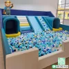 ชุดปีนป่ายเด็ก Soft Play พร้อมบ่อบอลและสไลเดอร์โทนฟ้า สำหรับเด็กวัย 2-6 ปี