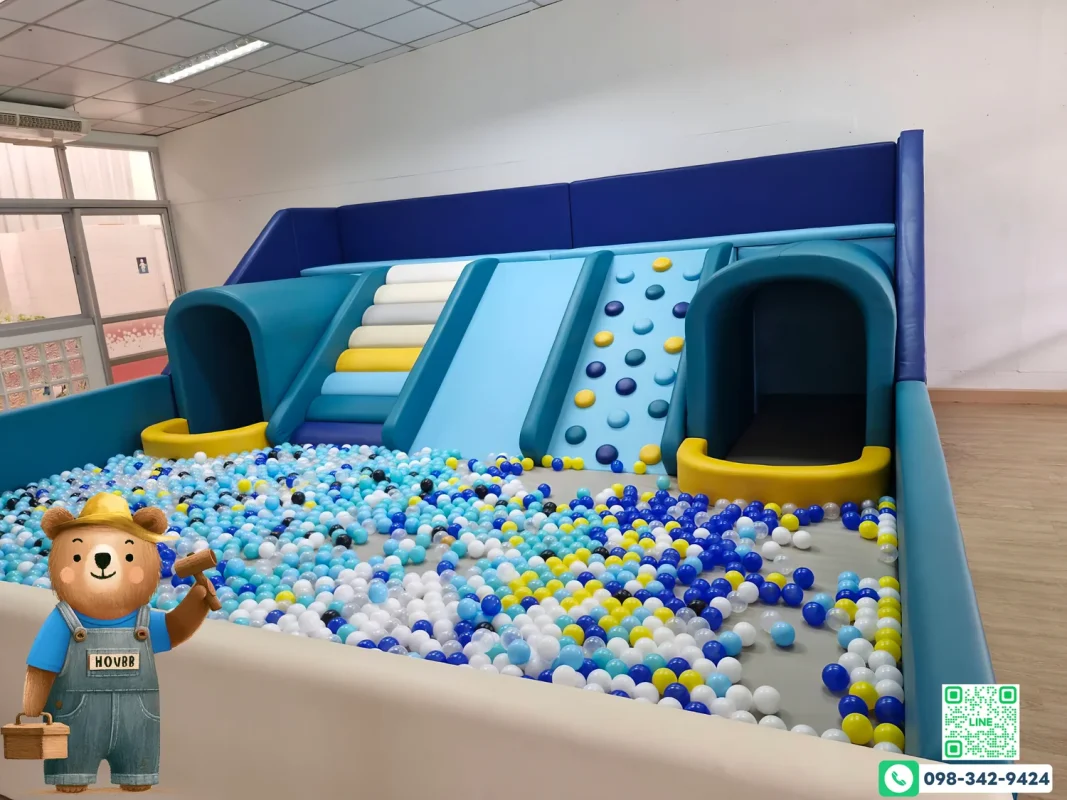 เครื่องเล่นปีนป่ายเด็ก Soft Play นุ่มปลอดภัย พร้อมบันไดหมอนและชานพัก