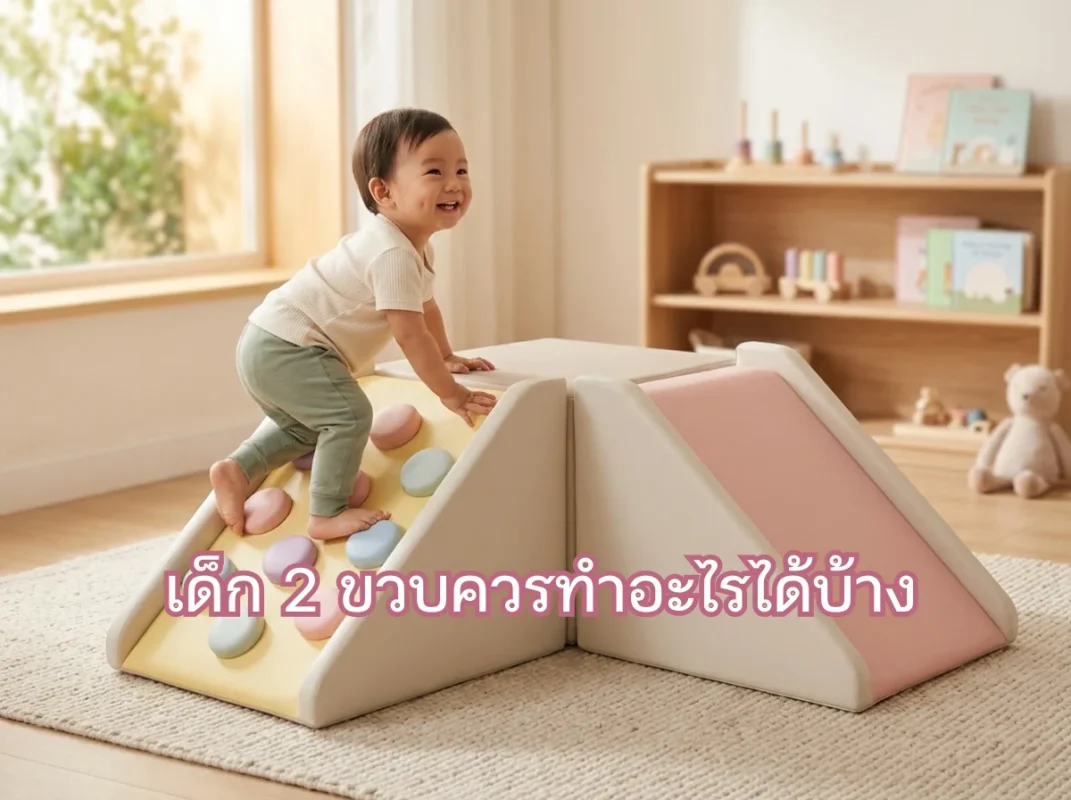 ชุดปีนป่าย Soft Play พาสเทลสำหรับเด็ก 2 ขวบ เสริมพัฒนาการกล้ามเนื้อมัดใหญ่ในบ้าน