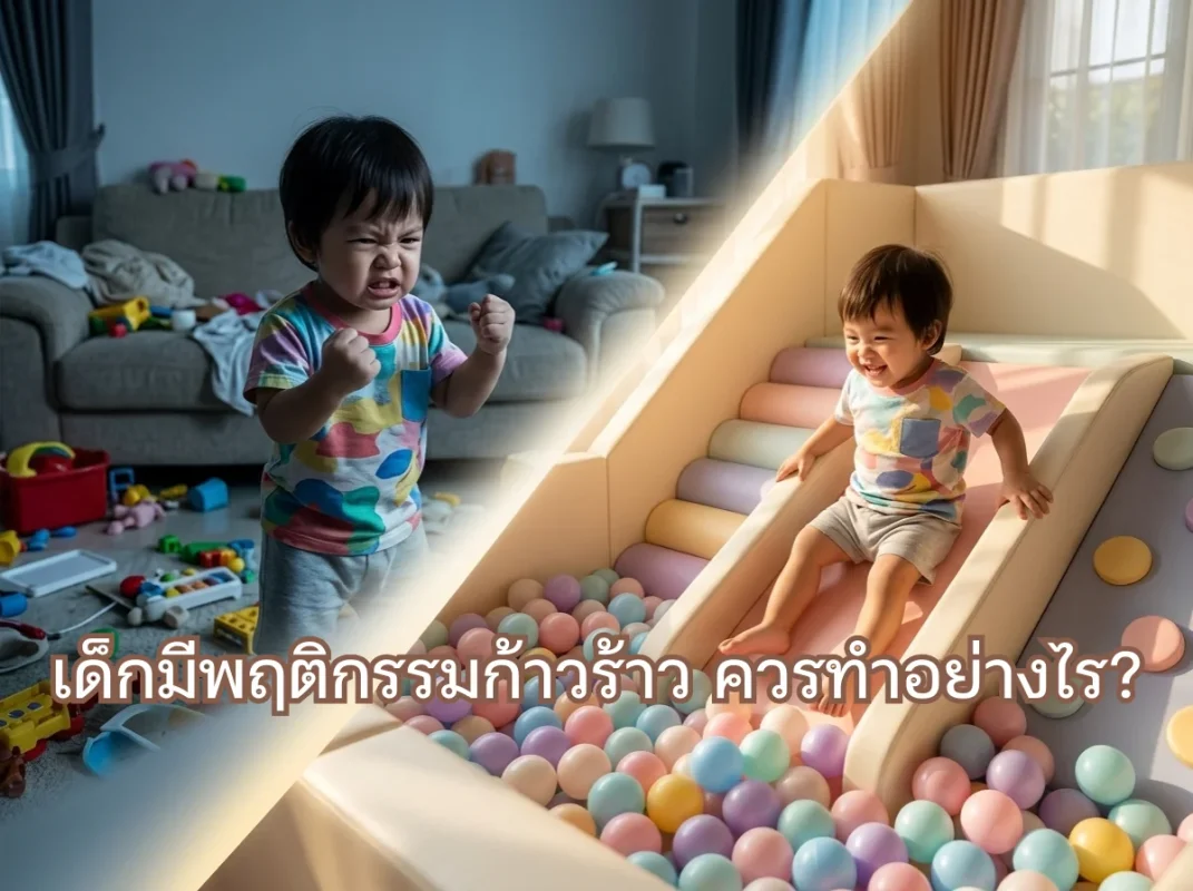 ชุดปีนป่ายเด็ก Soft Play พาสเทล พร้อมสไลเดอร์และบ่อบอล ช่วยเป็นพื้นที่ปลอดภัยระบายพลังงานเมื่อเด็กมีพฤติกรรมก้าวร้าว