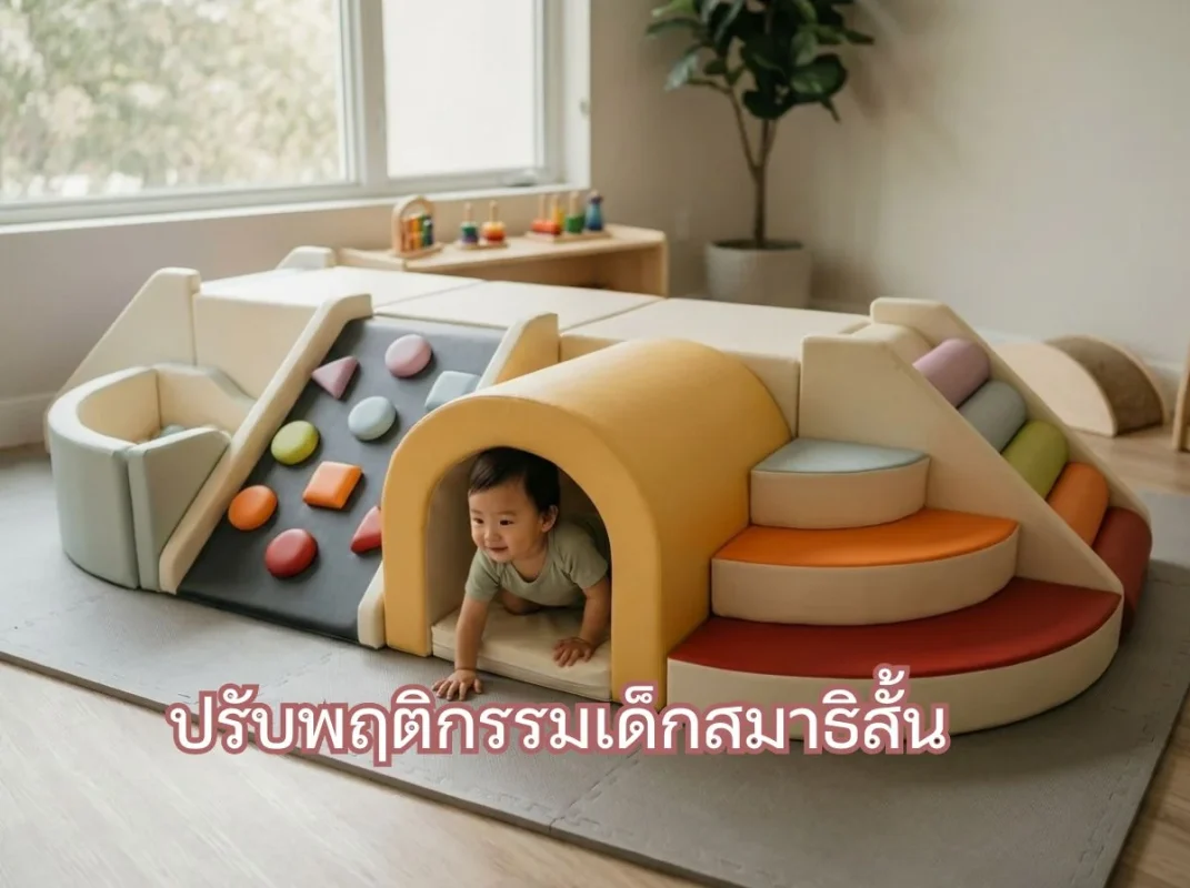 ชุดปีนป่ายเด็ก Soft Play สีรุ้ง รุ่น FG-342 จาก hovbbkidsclub ช่วยปรับพฤติกรรมเด็กสมาธิสั้นผ่านการเล่นเคลื่อนไหว