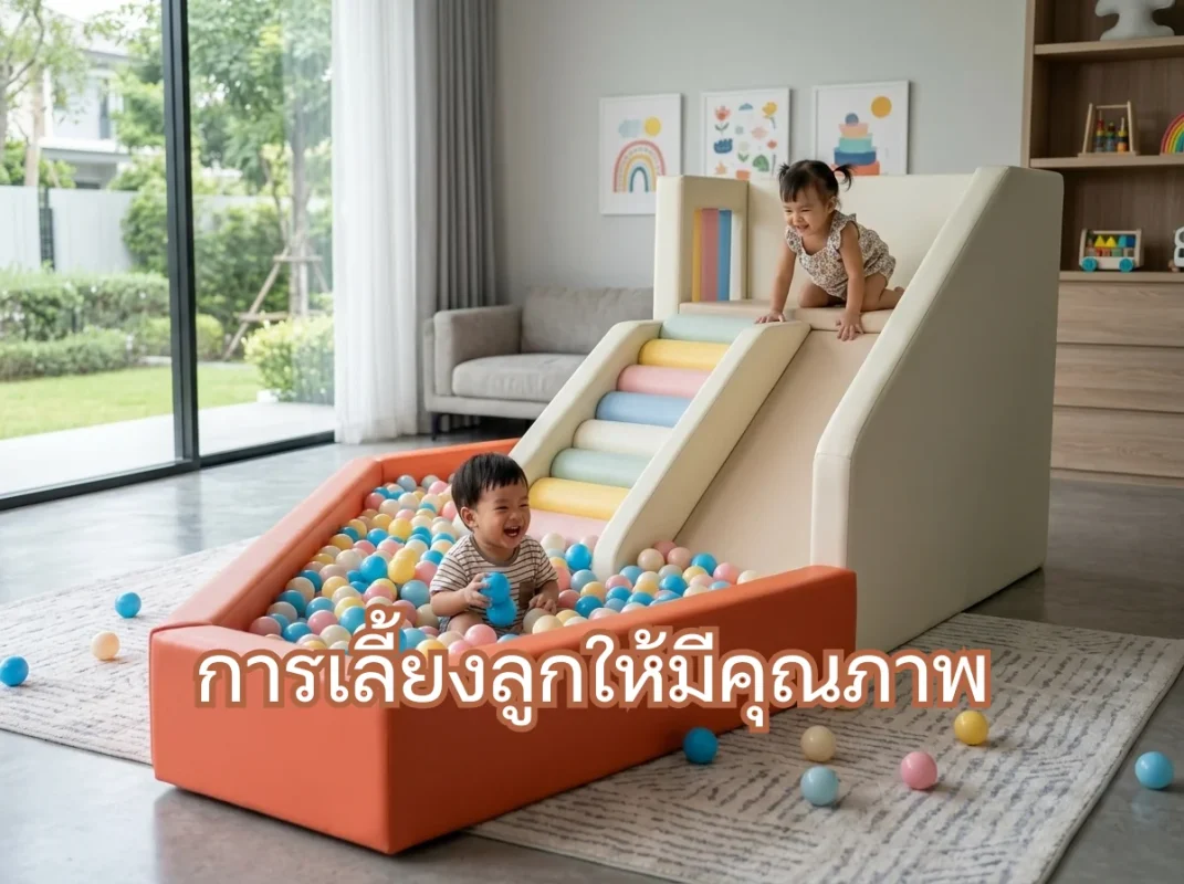 ชุดปีนป่ายเด็ก Soft Play พาสเทล พร้อมสไลเดอร์ อุโมงค์ และบ่อบอล ตัวช่วยสำคัญในการสร้างพื้นที่ปลอดภัยสำหรับ การเลี้ยงลูกให้มีคุณภาพ ในบ้าน