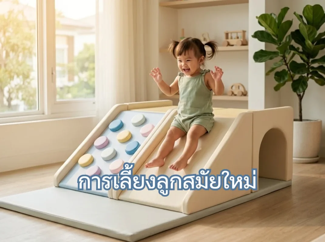 พื้นที่เล่นนุ่มนิ่มสไตล์มินิมอลสำหรับเด็ก ช่วยเสริมสร้างการเลี้ยงลูกสมัยใหม่ในบ้าน