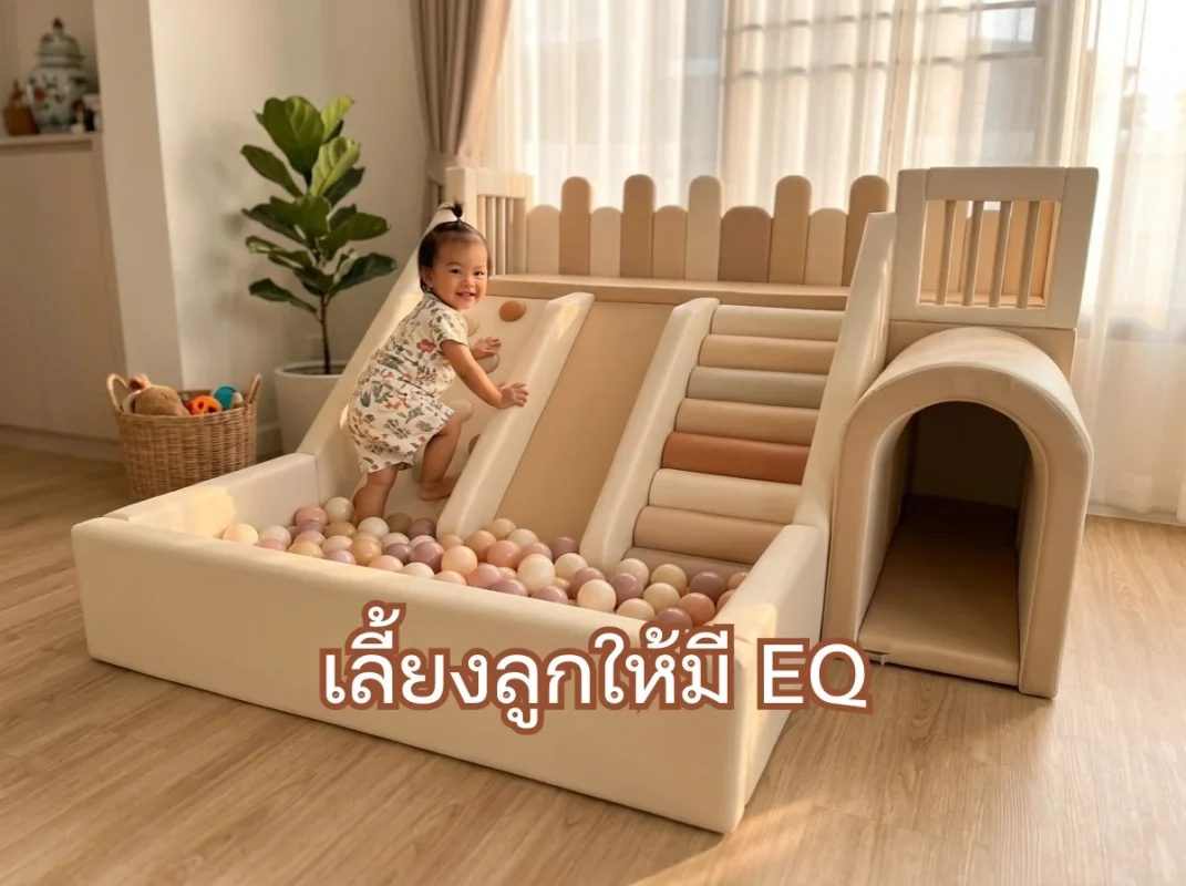 ชุดปีนป่ายเด็ก Soft Play มินิมอล พร้อมสไลเดอร์ อุโมงค์ และบ่อบอล พื้นที่เล่นในบ้านที่ช่วยเลี้ยงลูกให้มี EQ