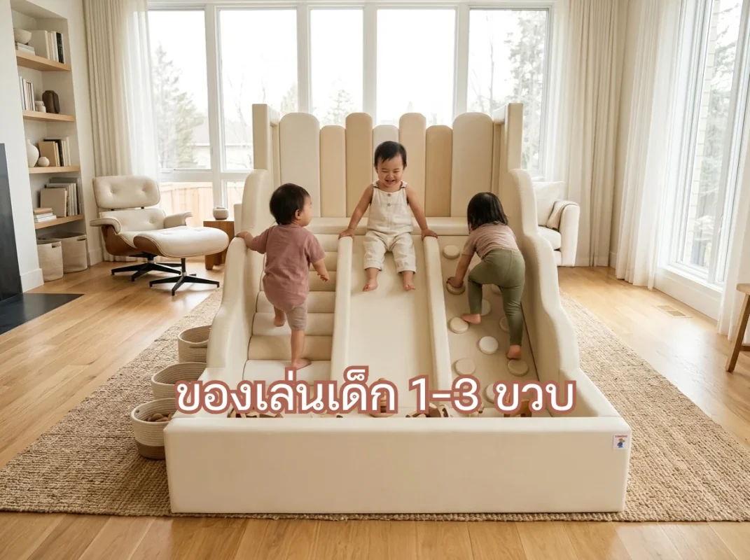 ชุดของเล่นเด็ก 1-3 ขวบ แบบปีนป่ายนุ่มนิ่ม สีพาสเทล รุ่น FG-215 ช่วยเสริมพัฒนาการ