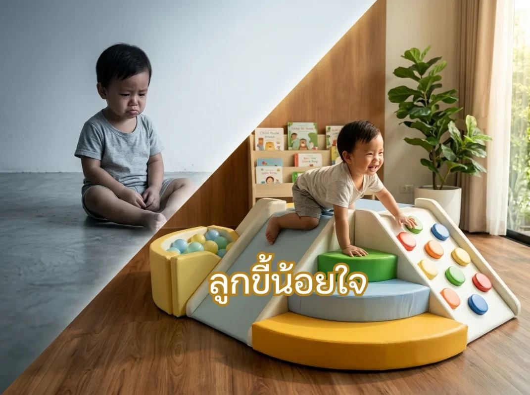 เด็กเล่นชุดปีนป่าย Soft Play โทนลูกกวาดอย่างอารมณ์ดี ช่วยแก้ปัญหาลูกขี้น้อยใจ