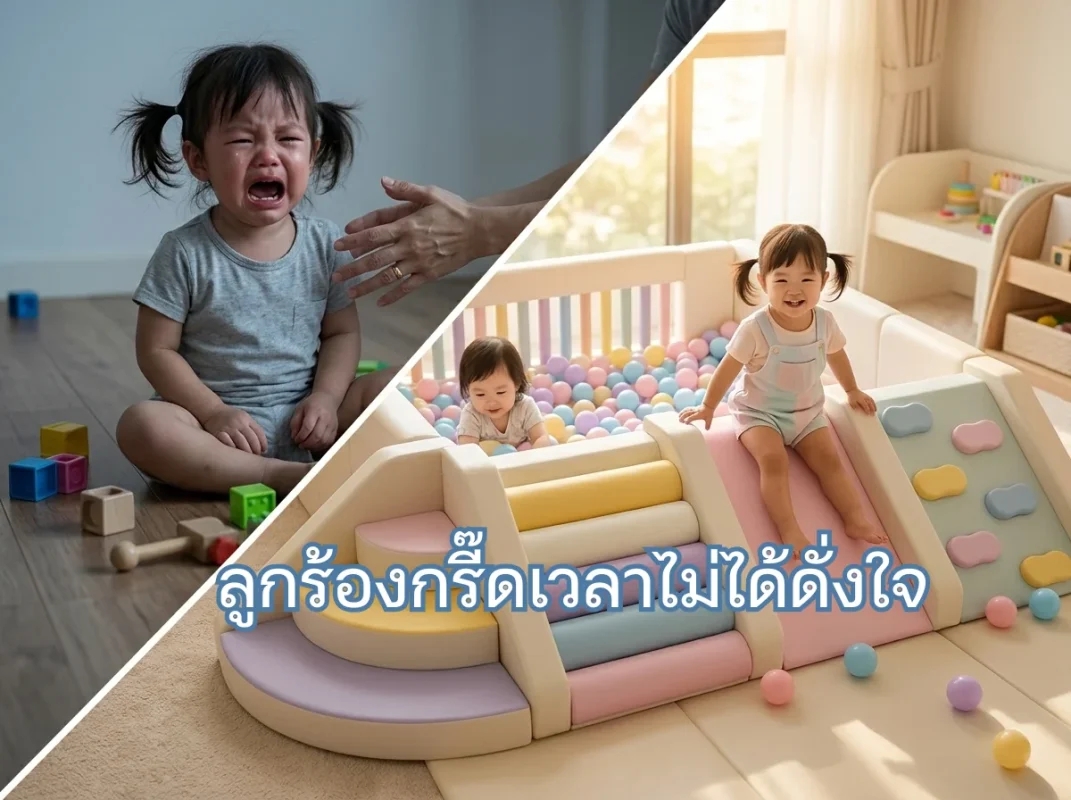 มุมเล่น Soft Play โทนพาสเทลสำหรับเด็ก ช่วยดึงดูดความสนใจและเบี่ยงเบนอารมณ์เวลาเด็กงอแงหรือกรี๊ด