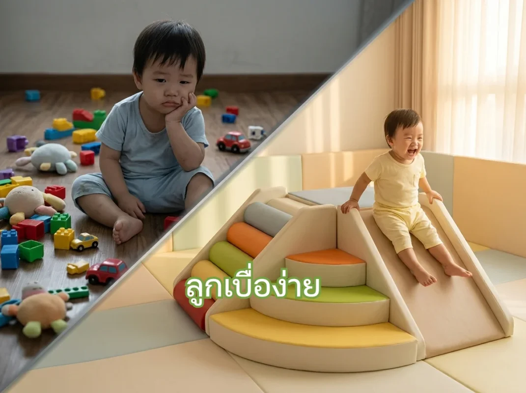 ชุดปีนป่ายเด็ก Soft Play ขนาดเล็ก สำหรับแก้ปัญหาลูกเบื่อง่ายในบ้าน ให้เด็กได้เคลื่อนไหวและเล่นอย่างอิสระ