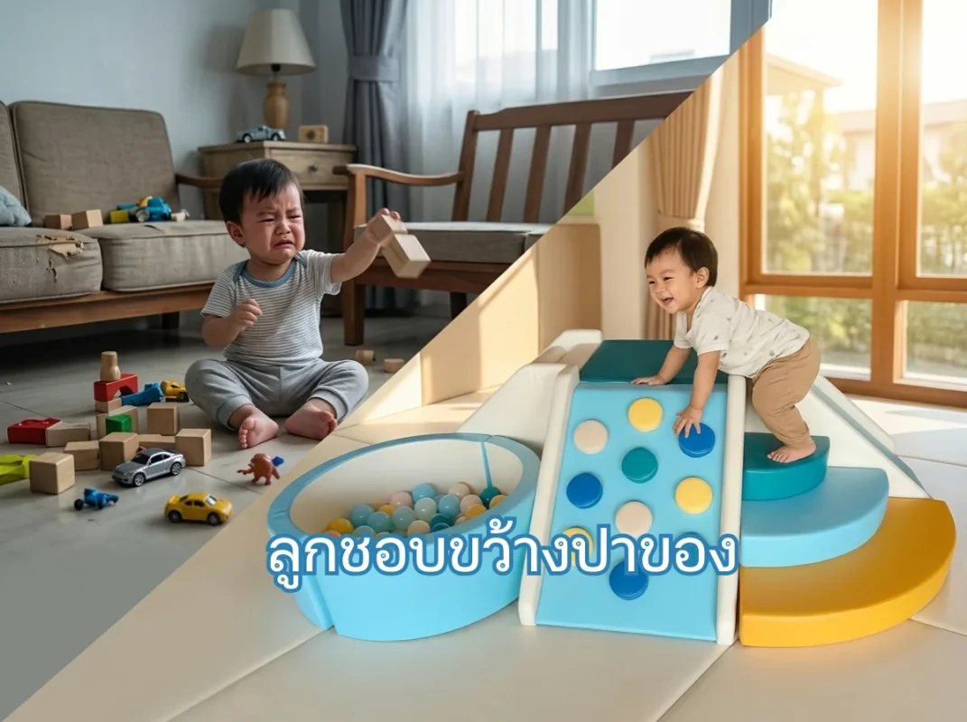 ชุด Soft Play ปีนป่ายสไลเดอร์ และบ่อบอล รุ่น FG-128 พื้นที่ปลอดภัยช่วยลดพฤติกรรมลูกชอบขว้างปาของ