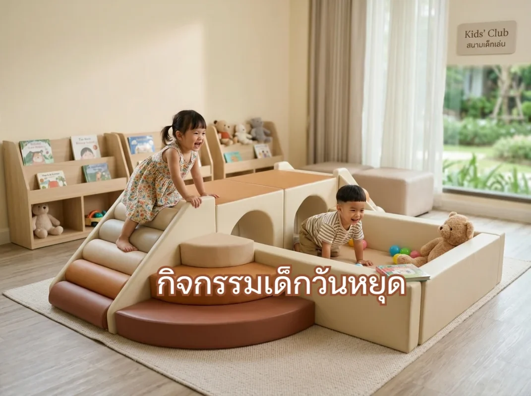 ชุดปีนป่ายเด็ก Soft Play โทนเอิร์ธ มินิมอล สร้างพื้นที่กิจกรรมเด็กวันหยุดในบ้านอย่างปลอดภัย