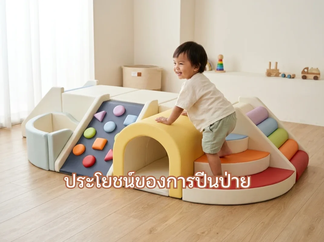 ชุดปีนป่ายเด็ก Soft Play สีรุ้ง ช่วยเสริมประโยชน์ของการปีนป่าย พัฒนากล้ามเนื้อและสมอง