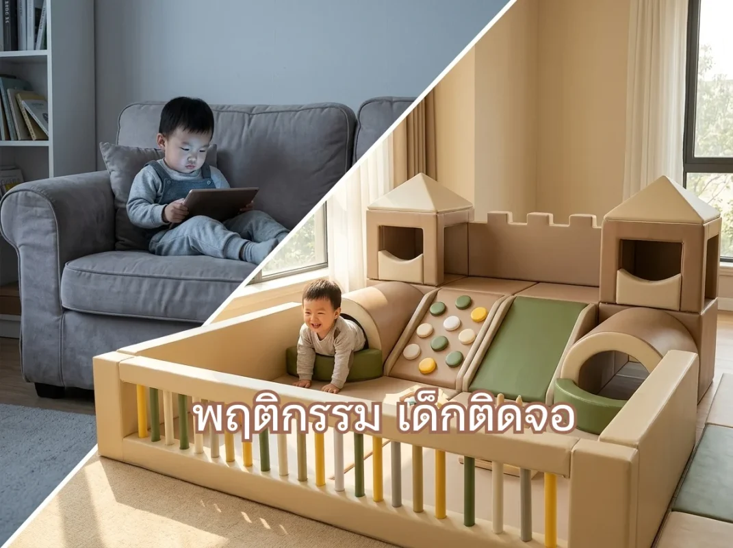 ชุดปีนป่ายเด็ก Soft Play ปราสาทเอิร์ธโทน พร้อมสไลเดอร์และบ่อบอล ตัวช่วยแก้ปัญหา พฤติกรรม เด็กติดจอ