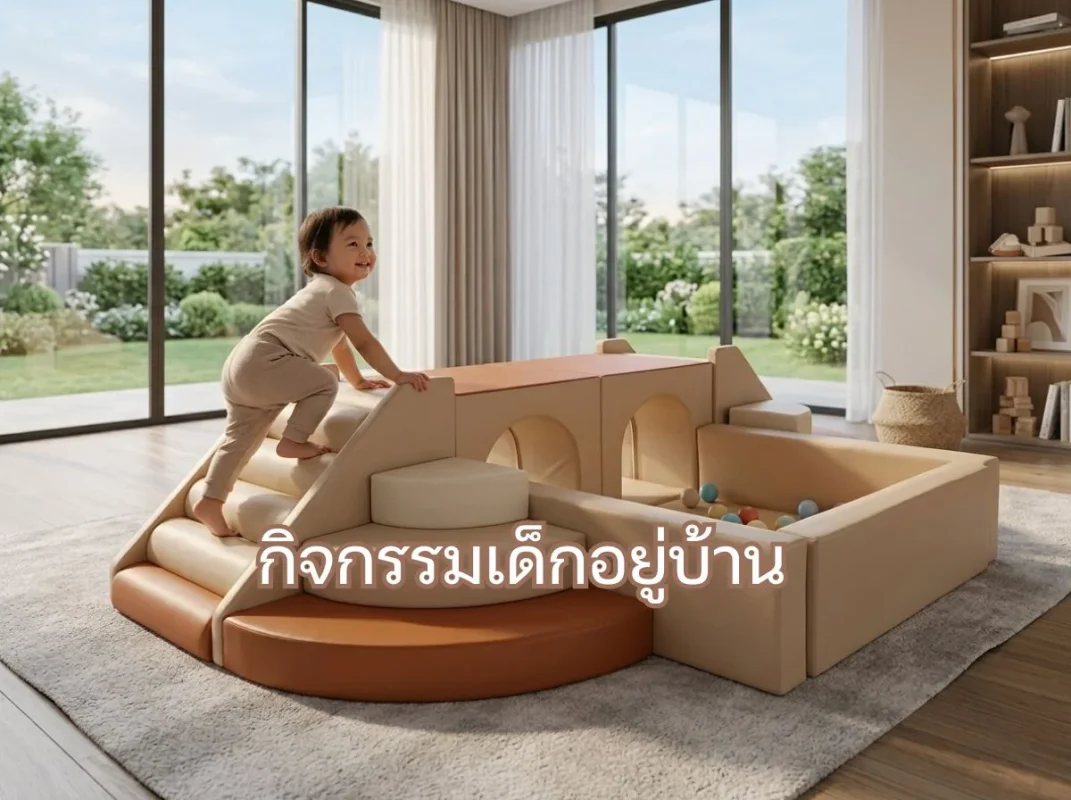 เด็กเล่นชุดปีนป่าย Soft Play พาสเทล รุ่นใหญ่ กิจกรรมเด็กอยู่บ้านเสริมพัฒนาการ