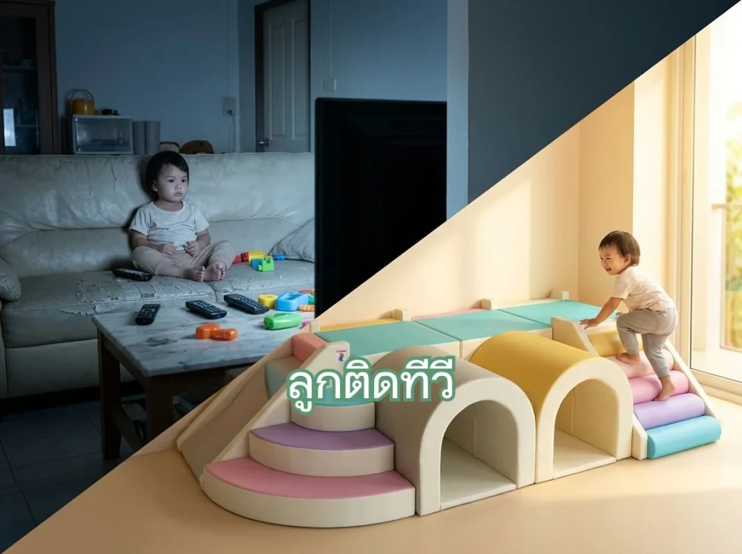 ชุดปีนป่ายเด็ก Soft Play พาสเทล สี Macaron ทางออกแก้ปัญหาลูกติดทีวี
