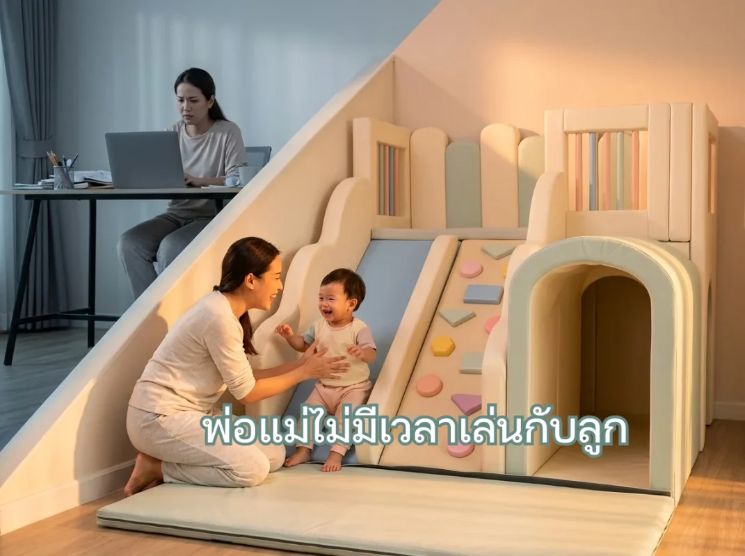 มุมเล่น Soft Play โทนสีมินิมอล ช่วยแก้ปัญหาพ่อแม่ไม่มีเวลาเล่นกับลูก ให้เด็กเล่นอิสระอย่างปลอดภัย