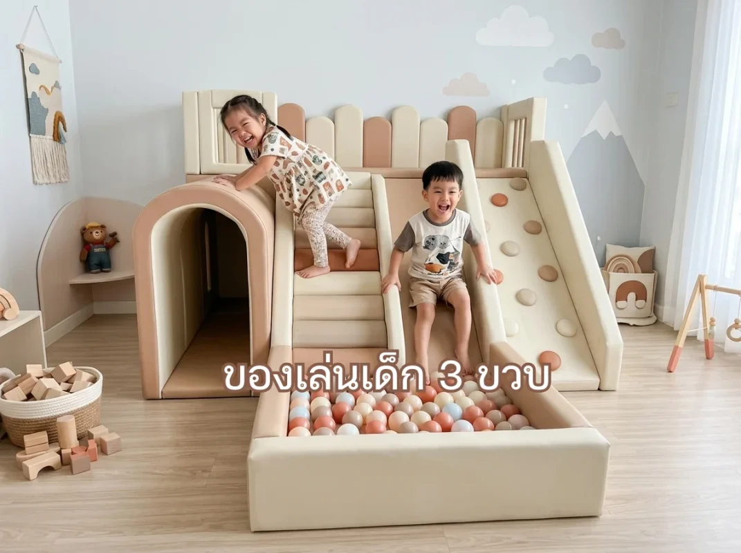 ชุดปีนป่ายเด็ก Soft Play XL ของเล่นเด็ก 3 ขวบ โทนมินิมอล เสริมพัฒนาการกล้ามเนื้อมัดใหญ่