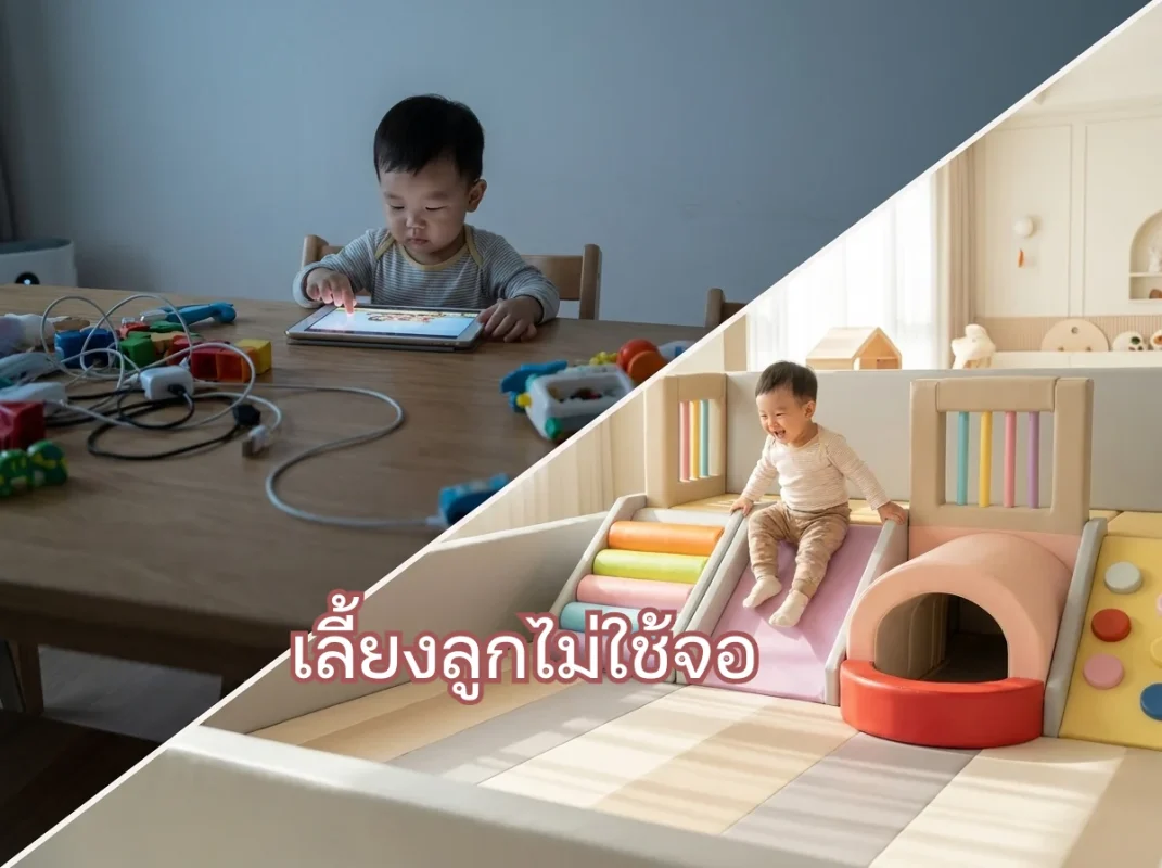 ชุดปีนป่ายเด็ก Soft Play โทนมินิมอล โมแรนดิ พร้อมสไลด์และบ่อบอล ตัวช่วยในการเลี้ยงลูกไม่ใช้จอ