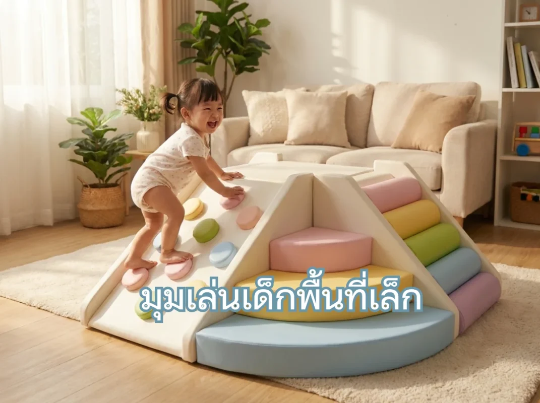 ชุดของเล่นเสริมพัฒนาการเด็ก Soft Play สีพาสเทล สำหรับจัดมุมเล่นเด็กพื้นที่เล็กในบ้าน